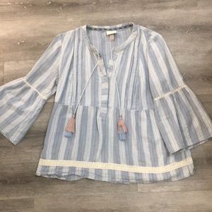 Knox Rose Boho Peasant Top Size Medium